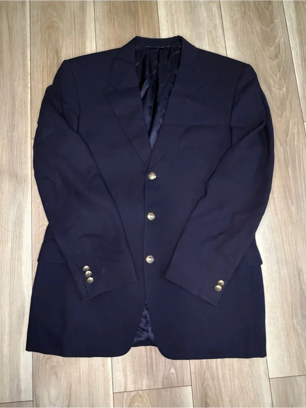 Vintage Christian Dior Paris Navy Wool Blazer Size 40